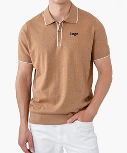 Nouvelle Collection de Polo d'été en tricot de coton pur-Golf Slim-Fit à manches courtes-col montant à 3 boutons léger - Product Image 1