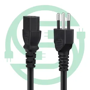 Factory hot sell Italy 250v 10A Power Cords 16 Gauge 3 pin Grill AC Cable Plug to IEC C13 Power Cord