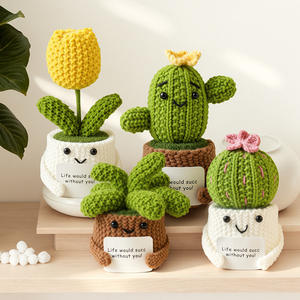 Muñeco de Cactus de Lana Hecho a Mano al por Mayor, Artesanía Tejida de Vietnam, Adorno de Cactus en Maceta Suave para Decoración del Hogar y Regalo - Product Image 2
