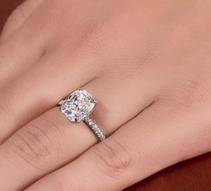 <b>Cushion</b> Cut Moissanite Diamond Engagement <b>Ring</b> Elongated <b>Cushion</b> <b>Ring</b> Customized Jewelry Faceted Jewelry <b>Wedding</b> Gift for Her - Product Image 5