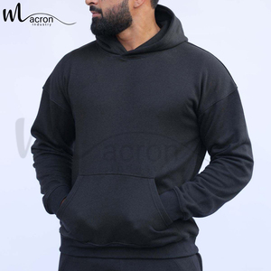 Sudaderas con Capucha Extra Grandes de Color Negro Sólido, Ropa de Calle Informal OEM/ODM, Nueva Colección de Invierno, Hechas a Medida, Precio al por Mayor - Product Image 3
