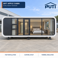 Maison de vacances Apple Cabin de 20 pieds, adaptée aux animaux de compagnie, maison modulaire préfabriquée spacieuse pour camping familial et espace de jeux pour animaux