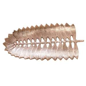 Grand plateau en forme de feuille d'argent, artisanat en métal, plateaux de service pour aliments, fournitures pour hôtels, restaurants, événements, plateau décoratif, style américain - Product Image 5