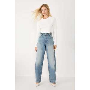 Crop top en tricot côtelé à col rond - Product Image 3