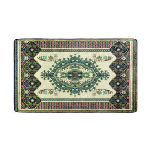 Tapis sur mesure en velours à pois avec cristaux, pour coin lecture à domicile, toucher doux, hauteur de poils moelleux, motif médaillon, fabriqué à la machine - Product Image 4