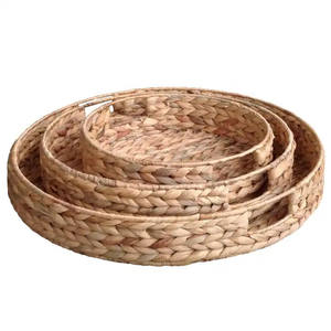 Hyacinth Woven Straw <b>Storage</b> <b>Bin</b> Seagrass Rattan Tray-Rectangle Gift Basket Home Decor Accessory with Water Hyacinth Weaving - Product Image 5