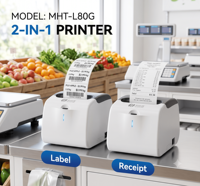 Impresora Térmica de Etiquetas y Recibos 2 en 1 de 80mm, 150mm/s, 203dpi, de Escritorio, USB, LAN, WiFi, SDK, MHT-L80G, en Stock, Venta al Por Mayor B2B de Fábrica, ODM