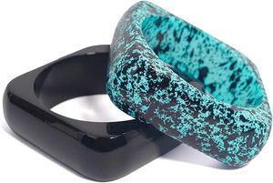 Conjunto de brazaletes de resina elegantes para mujer, ligeros, duraderos y modernos, joyería de diseño hecha a mano por CRAFT ZONE EXPORT - Product Image 6
