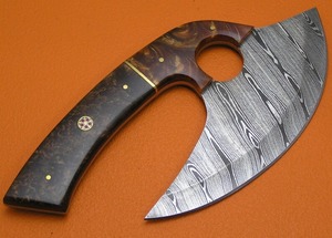 Juego de cuchillos de pelar de acero de Damasco forjado Ulu con mango de madera hecho a mano herramienta de cocina para uso comercial de alimentos pedido mínimo 5 uds - Product Image 6