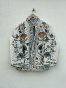 La plupart des tendances à la main Suzani broderie velours veste d'hiver femmes court Suzani veste taille libre court veste matelassée - Product Image 3