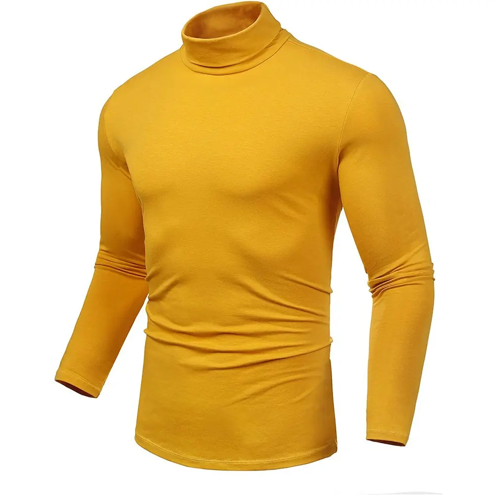 Men's Turtleneck Sweater Casual Men Basic Tops Knitted Turtle Neck Pullover Tops High Neck Shirt For Men
