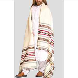 Men Traditional Wool <b>Shawl</b> Winter Soft <b>Warm</b> Breathable 300g Solid Color Classic <b>Wrap</b> Middle Eastern Design - Product Image 1