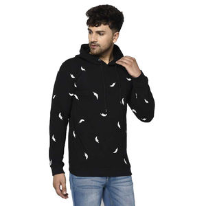Venta al por mayor de sudaderas con capucha de los hombres adultos de color negro pulóver de manga larga ropa casual sudaderas con capucha con diseño impreso personalizado - Product Image 6