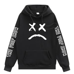 Wholesale Show <b>Black</b> Hoodie Men's Casual <b>Sweatshirt</b> With Pocket Front Print Regular Fit Autumn Streetwear Knitted - Product Image 1