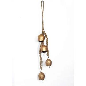 Venta al por mayor India decoración de Navidad campanas de latón plata grandes campanas de latón antiguo gran racimo hecho a mano campana de Navidad impresa - Product Image 2