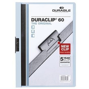 Durable DURACLIP 60 DIN A4 Hard Plastic <b>Clipboard</b> with Blue Back Cover and Black Clip Durable Product - Product Image 1