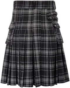 Rok Pendek Pria Tradisional Highland Tartan Alat Musik Praktis Kilt & Aksesori Buatan Pakistan