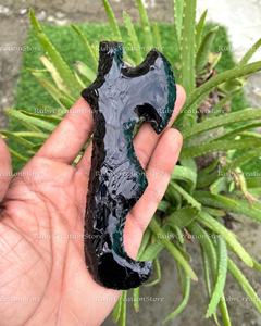 Juego de Cuchillos de Hacha de Obsidiana Negra Tallados a Mano, Herramienta Ritual, Cuchillas de Exhibición para Coleccionistas, Cuchillo de Piedra de Cristal, Regalo de Decoración Espiritual - Product Image 4