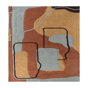 Ensemble de tapis décoratifs d'intérieur modernes en laine de Nouvelle-Zélande faits à la main, géométriques abstraits, à poils longs, épais, en latex, faits à la main - Product Image 1