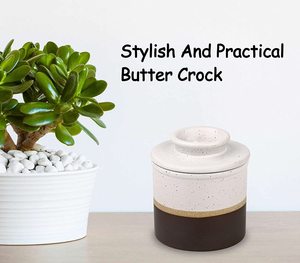 Pot <span class=keywords><strong>à</strong></span> beurre en céramique pour comptoir avec ligne d'<span class=keywords><strong>eau</strong></span> Rétro Porcelaine Français Gardien de beurre Plats - Product Image 6