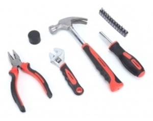 17-piece <b>hand</b> <b>tool</b> kit with hammer, pliers, adjustable wrench and CRV Mader bits (52150) - Product Image 1