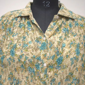 ชุดเดรสยาวคลุมเข่าลายดอกไม้ฤดูร้อนสำหรับผู้ใหญ่ ผ้าโพลีเอสเตอร์ 100% ดีไซน์หรูหรา พร้อมจีบเอวสไตล์ธรรมชาติ - Product Image 1