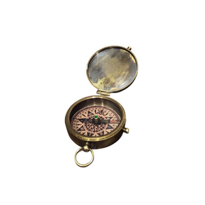 Exclusive Wholesale Deal Personalized Antique Vintage Nautical Brass <b>Compass</b> with Gold-Plated Finish <b>Engraved</b> Design-for Gifting - Product Image 1