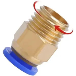 Conector Neumático Métrico Recto de Latón y Plástico con Conexión Roscada para Aplicaciones de Gas en Maquinaria - Product Image 1