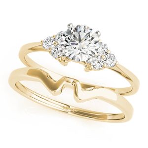 ชุดแหวนแต่งงานสำหรับผู้หญิง/ผู้หญิง/แหวนเพชรพลอยพลอยพลอยสไตล์เพชรเจ็ดเม็ดกลม - Product Image 2