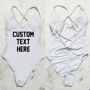 Traje de Baño de Una Pieza Personalizado con Texto para Mujer, Tallas S-3XL, Talla Grande, Secado Rápido, Spandex/Nailon, Alta Calidad, Sexy, Traje de Baño de Verano - Product Image 3