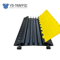 Rampe de câble robuste pour allée, tuyau d'arrosage, 4 canaux, protection de câble, intérieur/extérieur