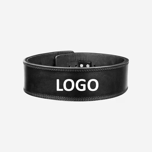 เข็มขัดหนังวัวแบบมีคันโยกปรับแต่งโลโก้ได้เข็มขัดยกกระชับยกน้ำหนักสำหรับออกกำลังกายเพาะกายระบายอากาศได้เพื่อความปลอดภัยด้านหลัง - Product Image 3