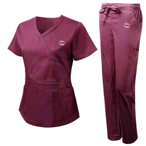 Venta al por mayor uniformes médicos uniformes de enfermería poliéster algodón resistente enfermera Scrub Jogger Sets - Product Image 1