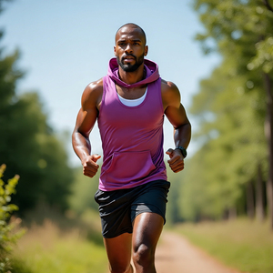 Camiseta con capucha y cremallera para entrenamiento de correr para hombre - Product Image 3