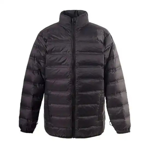 Chaqueta acolchada de invierno para hombre al aire libre de alta calidad, cuello levantado de tela de lona con logotipo frontal, Abrigo acolchado para clima frío - Product Image 5