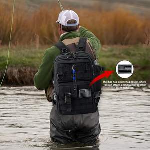 Sac à dos de pêche et sac de rangement pour matériel avec porte-canne pour la pêche au bar et au requin - Sangle d'épaule durable à séchage rapide - Product Image 4
