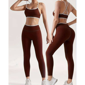 Conjunto Deportivo para Mujer 2025, Diseño al por Mayor, Ropa Deportiva para Mujer, Conjunto de Yoga de Alta Calidad, Brasier y Leggings de Algodón - Product Image 2