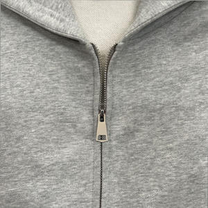 Wholesale Custom High Quality Blank <b>Hoodies</b> Men's Casual Plain Solid <b>Zip</b> <b>up</b> <b>Hoodies</b> 450 Gsm Boxy Fit Oversize Gray <b>Hoodies</b> - Product Image 3