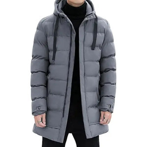 Veste matelassée personnalisée pour hommes Manteau d'hiver long à capuche Poches zippées High Street Style Plain Dyed Fabricant direct d'usine - Product Image 2