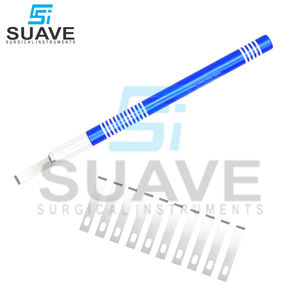Poignées et lames de scalpel antidérapantes en acier inoxydable de couleur bleue de meilleur fournisseur par SUAVE SURGICAL INSTRUMENTS - Product Image 2