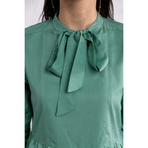 Túnica Ligera de Algodón Viscosa Teñida en Verde para Mujer - Product Image 4