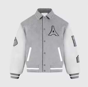 Qualité personnalisée 100% coton Logo personnalisé Veste décontractée surdimensionnée pour hommes Vestes d'université de baseball d'hiver - Product Image 1