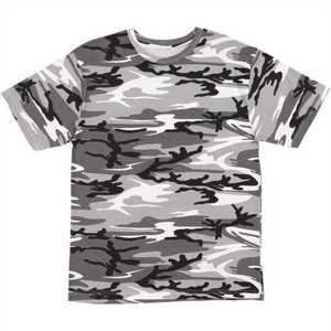 T-shirt camouflage urbain pour jeunes 100% coton col rond à manches courtes T-shirt camouflage Durable et respirant chemise d'extérieur - Product Image 1