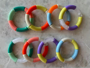 Elegant Modern Women's Religious Stretch <b>Bracelet</b> Heishi Beads Resin Tube Trendy <b>Pearl</b> Colors Fashionable <b>Bracelet</b> Gifts for - Product Image 4