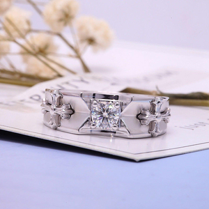 Anillo de banda de eternidad de Hip Hop de moda para hombre VVS diamante completo Natural 10K 14K 18K oro joyería de boda personalizada de lujo - Product Image 1