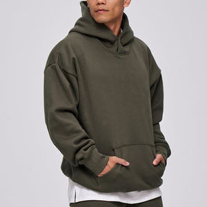 Sudadera con capucha de algodón orgánico de alta calidad Unisex sudaderas con capucha personalizadas serigrafía peso pesado Boxy cómodo hombres Sudadera con capucha - Product Image 3