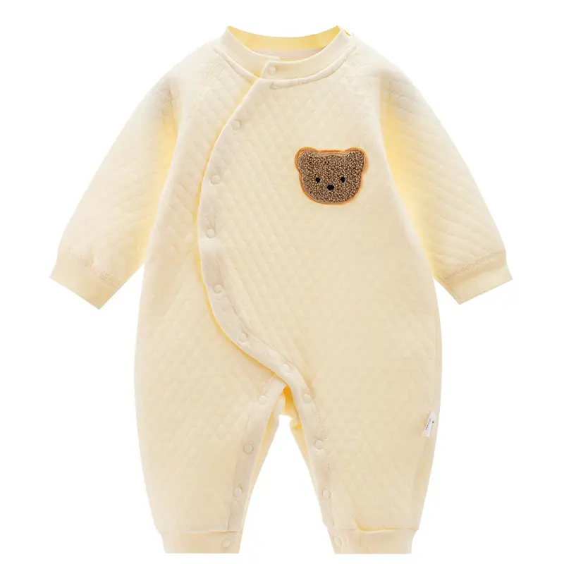 Bio-Baumwolle Säuglings overall Baby Stram pler mit Rundhals ausschnitt