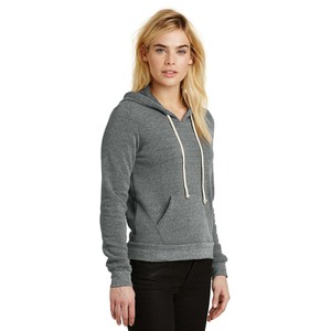 Sweat à capuche pour femme, écologique, 100% fibre de bambou, respirant, coupe-vent, coupe régulière, gris - Product Image 3