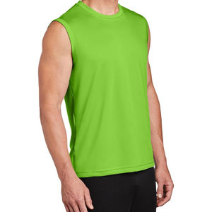 เสื้อกล้ามระบายอากาศได้ดีสำหรับผู้ชาย OEM เสื้อกล้ามผ้าโพลีเอสเตอร์แบบถักสำหรับเล่นกีฬา - Product Image 3