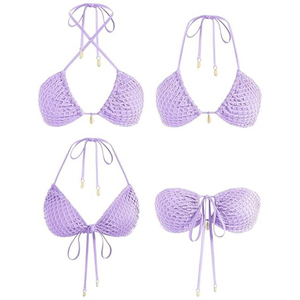 ชุดว่ายน้ำบิกินี่ 2 ชิ้น ผ้าสแปนเด็กซ์/โพลีเอสเตอร์ คุณภาพสูง ผลิตตามสั่ง บริการ OEM พิมพ์ลายด้านหน้าได้ ใส่ได้ทุกฤดู ขายดี - Product Image 6